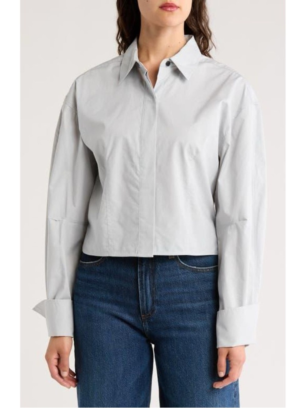 Rag & Bone Becca Crop Poplin Button-Up Shirt
